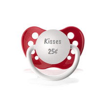 Kisses 25  Pacifier for Baby - Valentine's Day Gift - Red - Unisex - NUK Binky