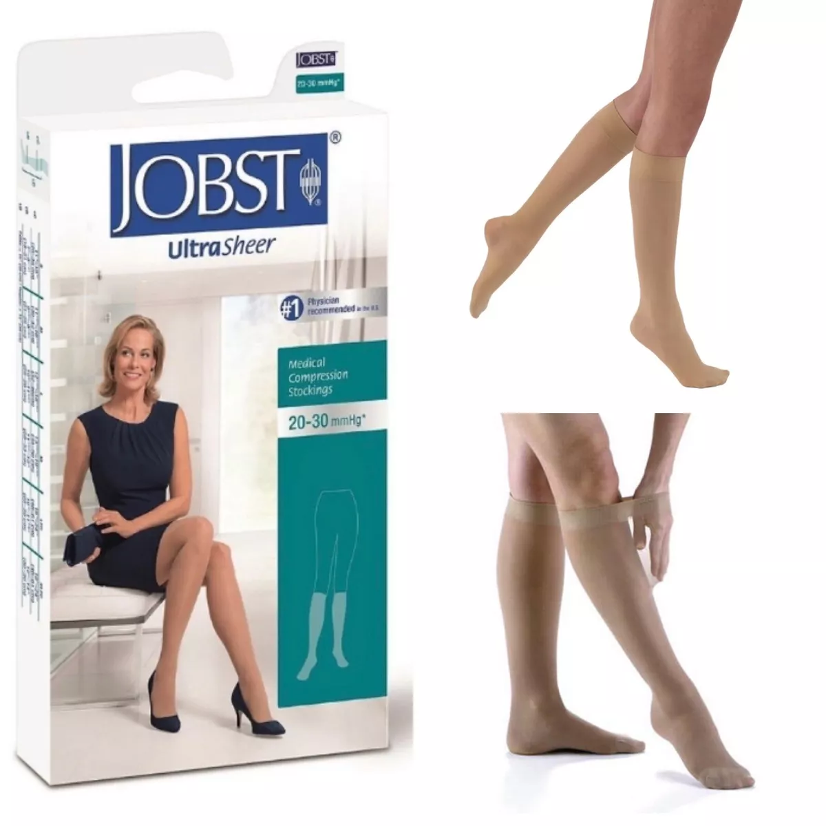 Womens JOBST Ultrasheer Compression Knee High Stockings 20-30 mmhg