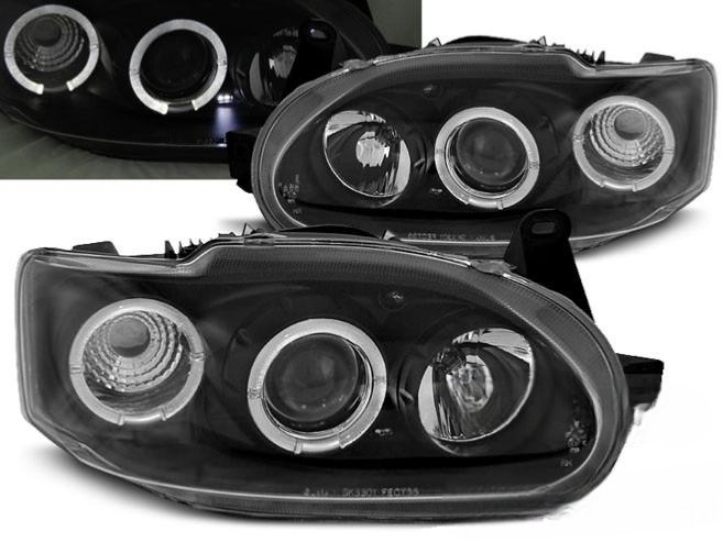 Feux avant Ford Escort MK7 95-00 avec anneaux angel eyes lumineux