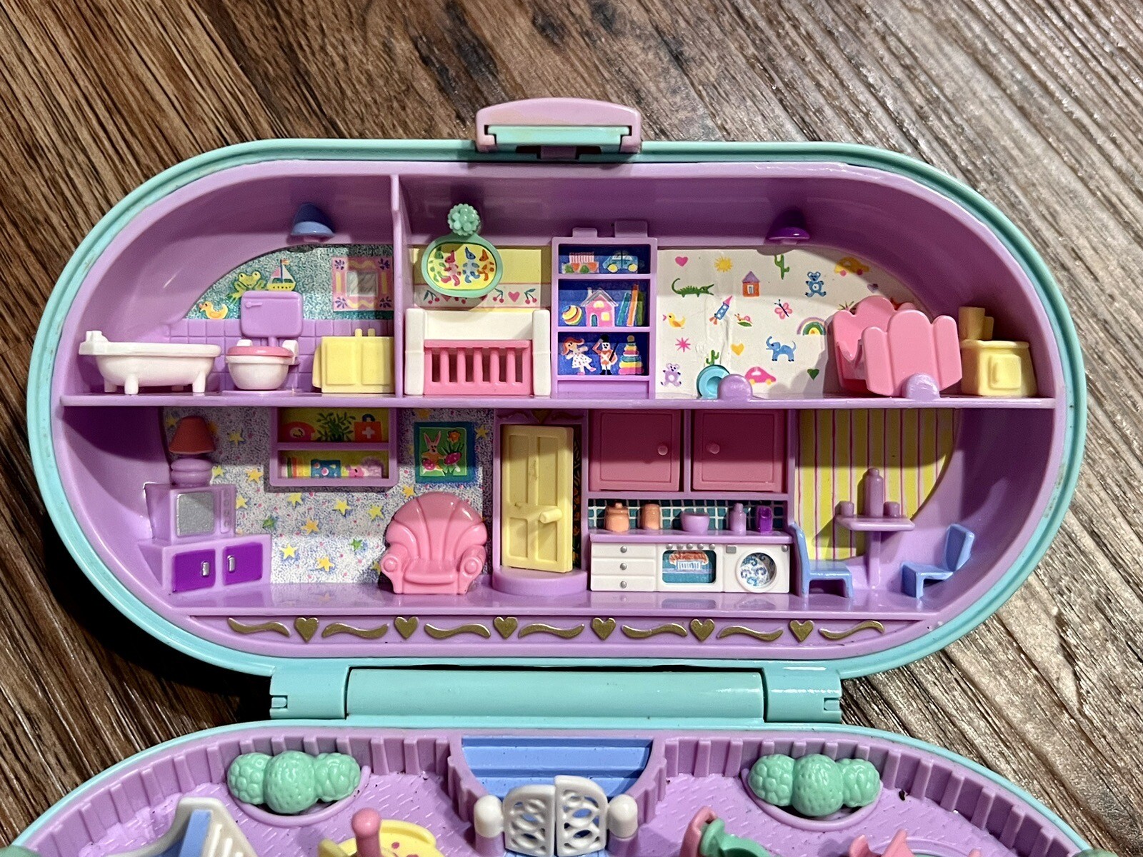 Vintage Bluebird 1992 Polly Pocket Green Case Polly House Home & Baby