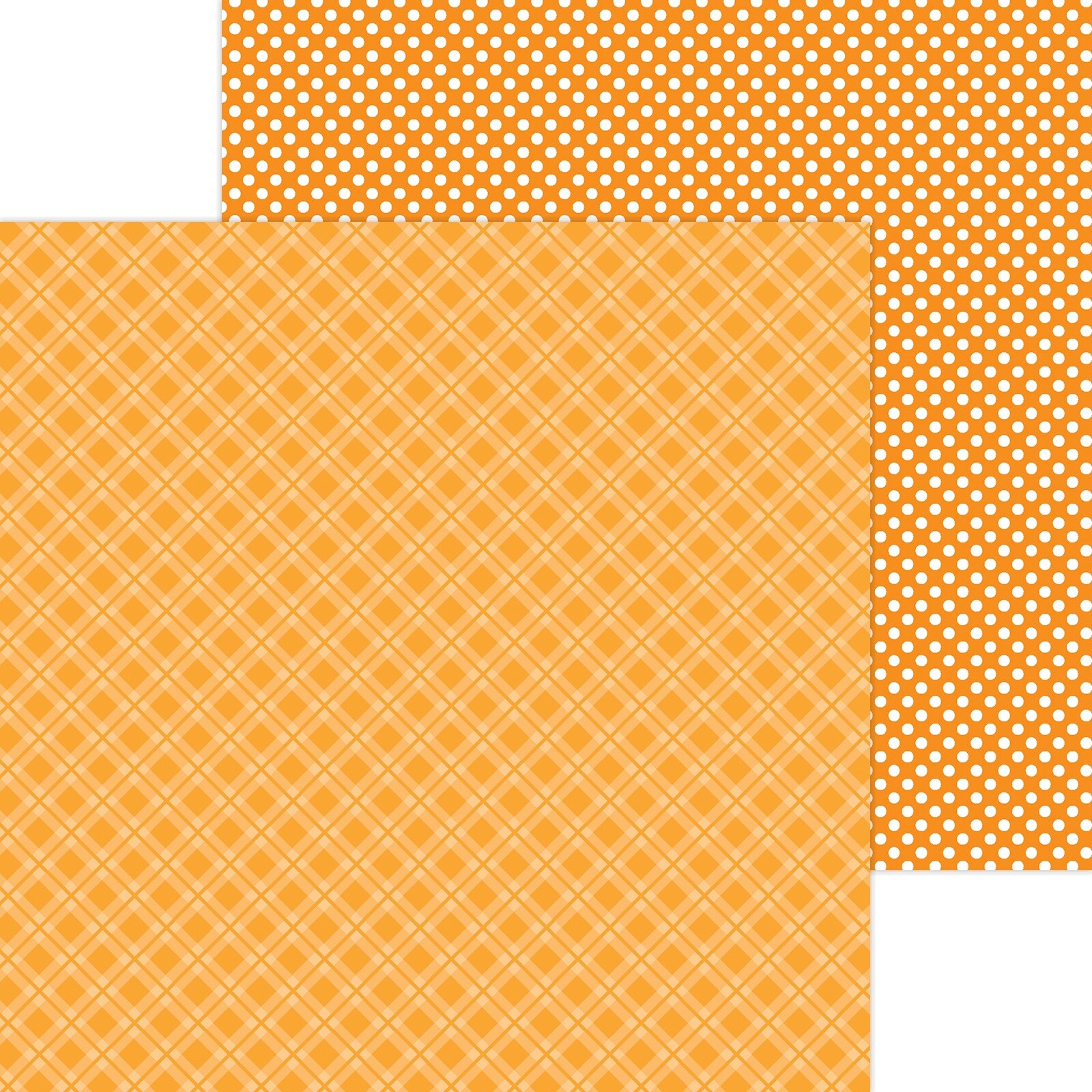 Doodlebug Petite Prints Plaid/Polka Dot Cardstock 12"X12"Tangerine 25 Pack eBay