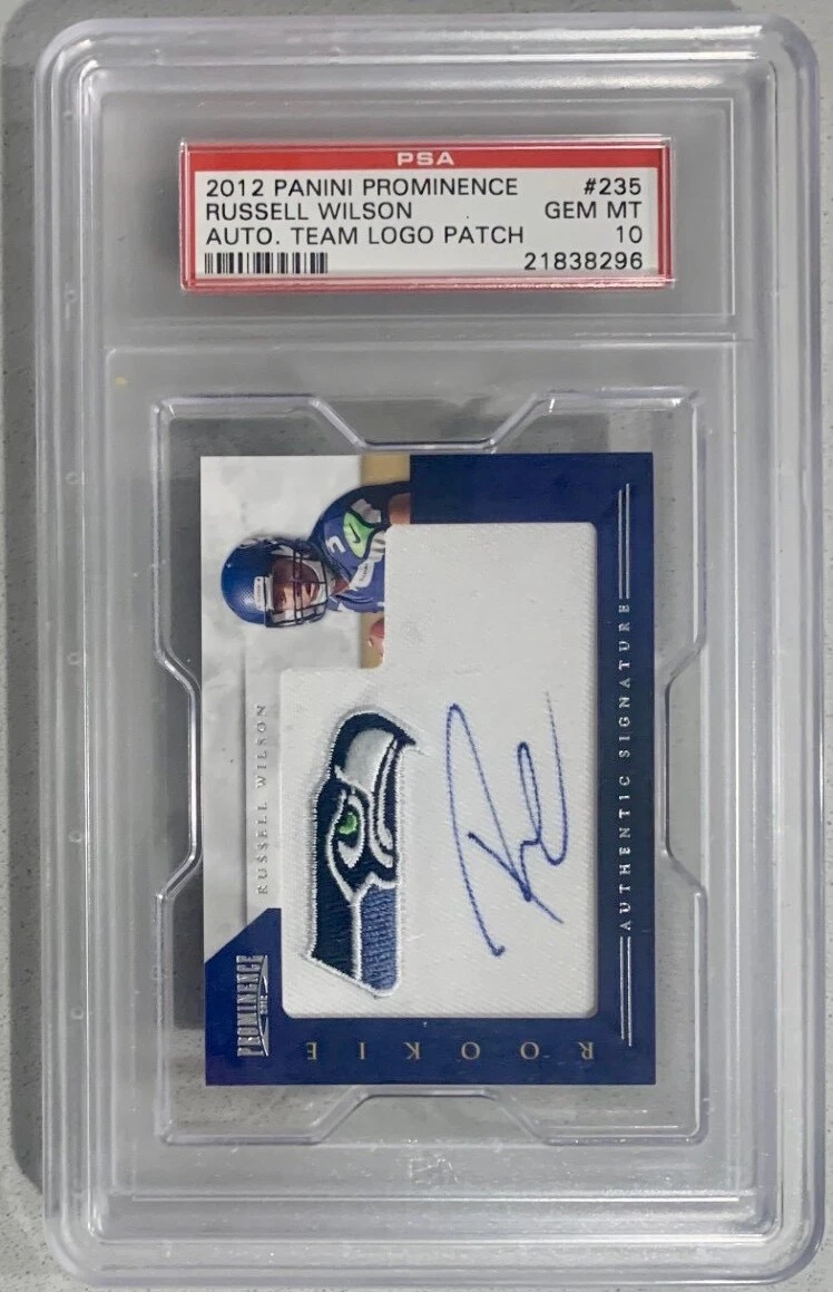 Russell Wilson Panini Prominence #235 Autograph Team Logo Patch