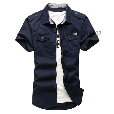 mens short sleeve cargo shirt