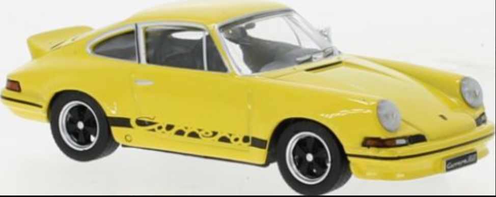IXO Porsche 911 Carrera RS 2.7 in Yellow with Black Stripes 1973,  1:43 Scale