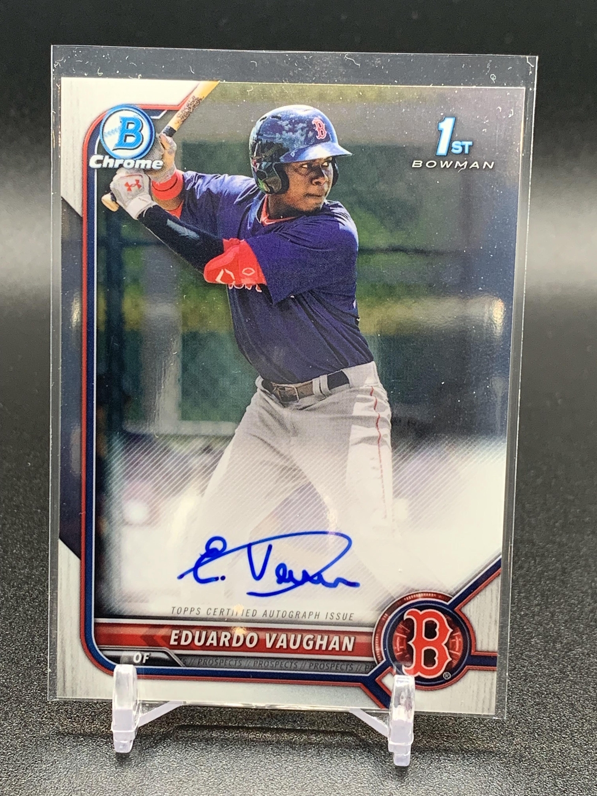 2022 Bowman Eduardo Vaughan CPA-EV 1st Chrome Auto | Boston Red Sox