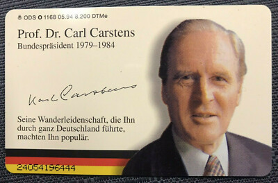 O 1168 05.94 6 DM Prof. Dr. Carl Carstens Federal President 8200 ex. New***Mint***
