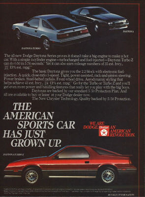 1983 Dodge Daytona Series Turbo Z Red Sports Car vintage Print Ad
