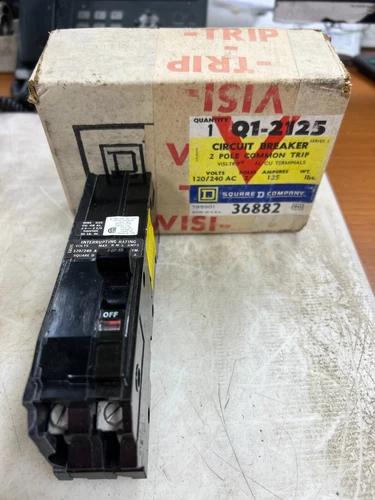 👀 NEW SQUARE D 125 AMP CIRCUIT BREAKER 120/240 VAC 2 POLE Q1-2125