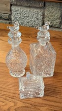 Hofbauer Byrdes Bird Crystal Decanter Box Set Antique Vintage