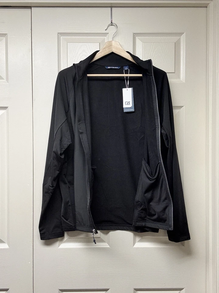 NEW! Cutter & Buck Adapt Eco Knit Hybrid Recycled Mens Full Zip Jacket Black LG - Image 3 of 4