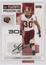 2007 Playoff NFL Playoffs Rookie Red Signatures /100 LaRon Landry #136 Auto 12ui