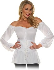 Underwraps Woman's Renaissance Shirt, White, Medium