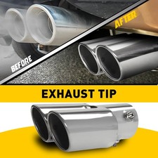 1x Universal Exhaust Silver Tip Pipe Trim Muffler Tail 1.4-2.5 Stainless Steel