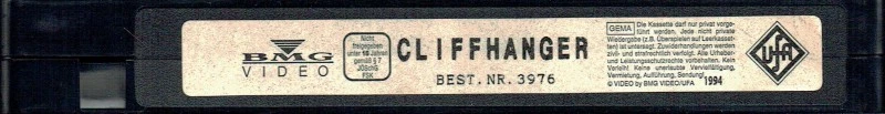 (FSK 18) VHS Videokassette -  Cliffhanger - Sylvester Stallone -  ungekürzt - Bild 3 von 3