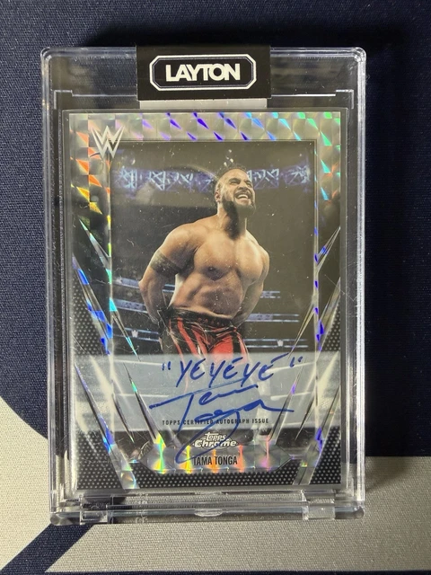 2026 Topps Chrome WWE Tama Tonga Black Geometric Refractor Auto 2/2
