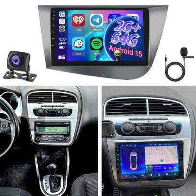 Für Seat Leon MK2 1P1 2005-2012 2+64GB Carplay Autoradio Android 15.0 GPS FM KAM