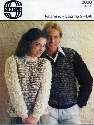 ~ Sirdar Strickmuster für schöne strukturierte Rund- & V-Ausschnitt Pullover ~ 32'' ~ 42''