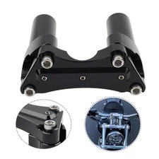 3.5" Handlebar Riser & Top Clamp Black For Harley Dyna Tour Road Glide Softail