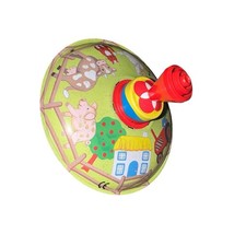 Vintage SPINNING TOP Tin Toy  Farm House Tractor Animals Toysmith Cow Sheep Cat