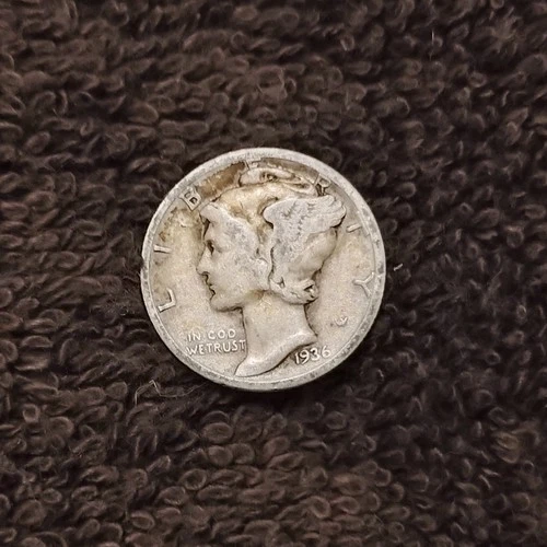 1936-D Mercury Dime Winged Liberty Head 90% Silver Fine-Condition
