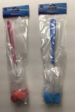 11.6  LONG BOTTLE BRUSH WITH SPONGE END FOR GLASS/PLASTIC BABY BOTTLES, 2 COLORS