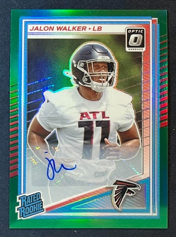 2025 Panini Donruss Optic Jalon Walker Green 1/5 Auto Falcons RC