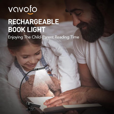 Rechargeable Book Light, 14 Leds Eye Care Clip on Amber Reading Light for Boo...