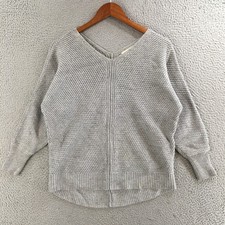 Ann Taylor LOFT Sweater Women S V Neck Long Sleeve Pullover Knit Casual Gray