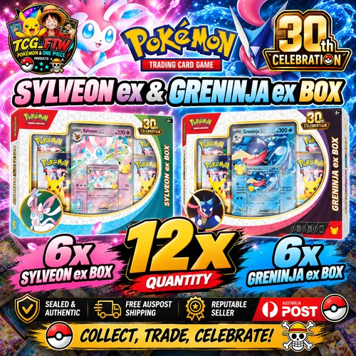 Pokémon 30th Celebration Sylveon & Greninja ex Box 12X  ✅PRESALE✅