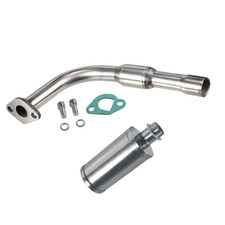 Polished Exhaust Pipe 3/4" Exhaust Muffler For 212 196cc GX200 Go kart Mini Bike
