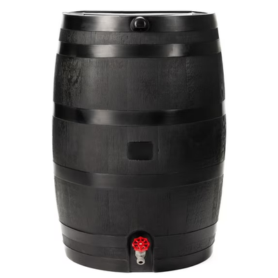#ad #ad RTS Home Accents Polyethylene 50 Gallon Flat Back Eco Rain Barrel Black Color $68.00
