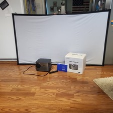 Wimius P64 projector Full 1080p with remote  70" 63"x36" Hanging Screen