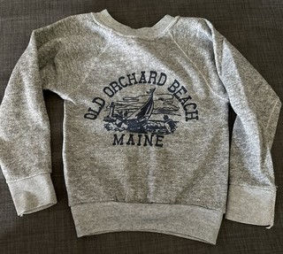 Felpa vintage vintage Old Orchard Beach Maine bambino taglia: 4 rara nuova senza etichette bambini USA