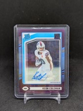 2024 Panini clearly donruss Rated Rookie Keon Coleman purple /75 auto