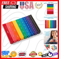 Rainbow Fraction Tower Cubes, Fraction Equivalency, Montessori Math Blocks Ma...