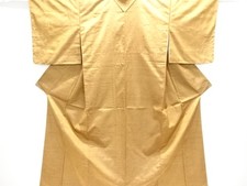 7588521: JAPANESE KIMONO / SILK / HAND WOVEN / FUSHI TSUMUGI / KASURI PATTERN