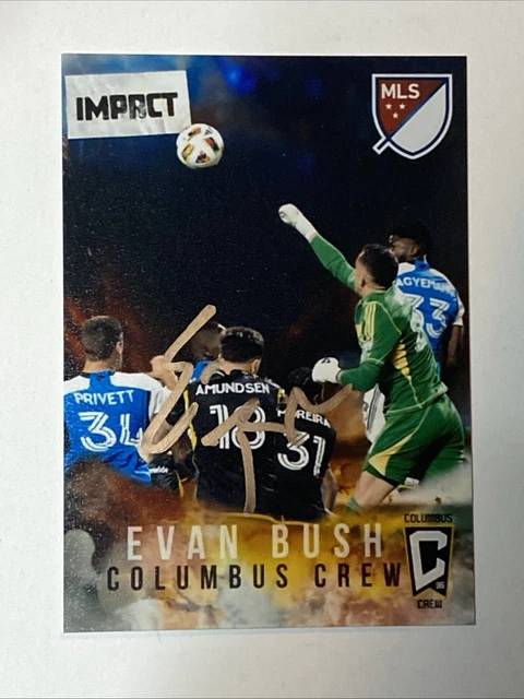 Evan Bush handsignierte Custom Karte Columbus Crew MLS