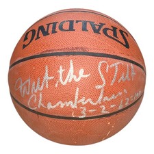 WILT THE STILT CHAMBERLAIN 100 POINT GAME AUTOGRAPHED BASKETBALL 3-2-62=100 JSA