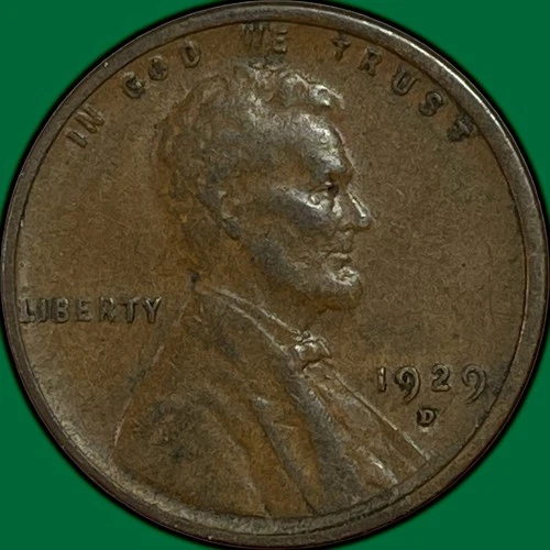 1929-D Lincoln Wheat Cent Extremely Fine XF Coin #35039