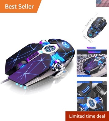7-Button Wired Gaming Mouse 3200 DPI RGB Backlit Silent Optical for PC