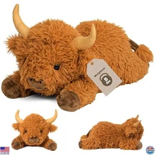 5lbs Highland Cow Weighted Stuffed Animals, 22in Giant Highland Cow Gift Plush
