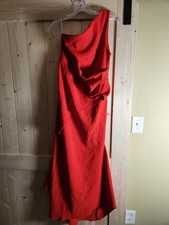 Fehaute Red Dress Medium Single Shoulder Long Prom Formal NWT