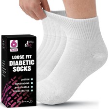 6 PCS Diabetic Ankle Socks Mens Womens NonBinding Loose Fit Health Wear