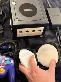 Nintendo GameCube Black Console DOL-001 2 Controllers & Cords Bundle Tested READ