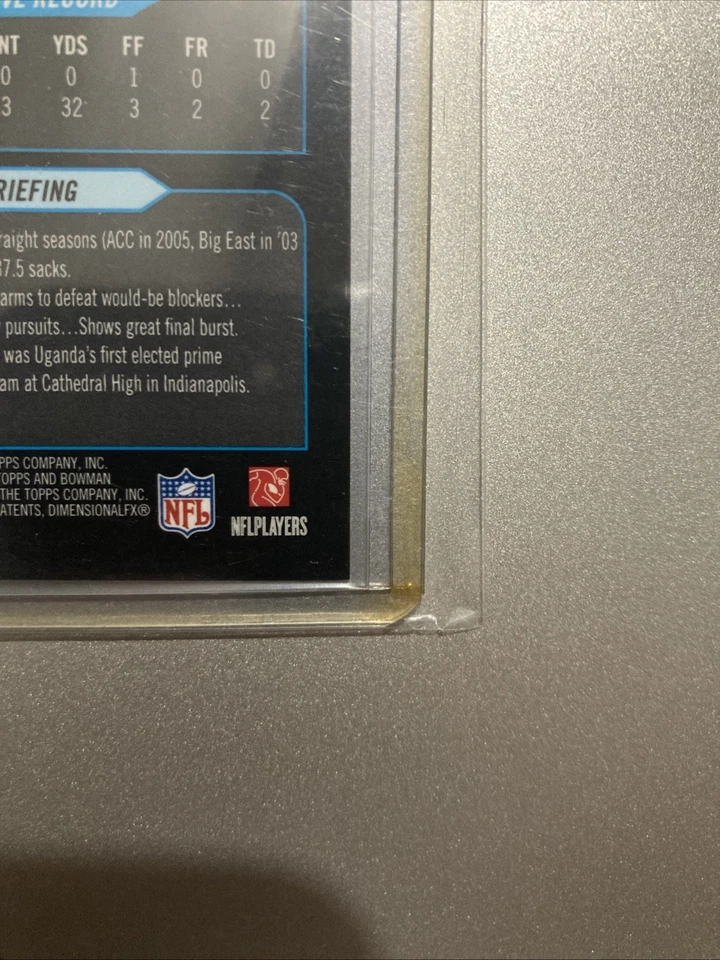 2006 Bowman Chrome- Mathias Kiwanuka #250- Rookie Autograph-  New York Giants - Image 3 of 4