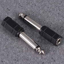 12 Pcs Audio Connector 6.35mm Mono Plug To 3.5mm Mono Jack Adapter