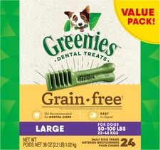 GREENIES Grain Free Large Natural Dog Dental Care Chews Oral Health Dog Treats, 