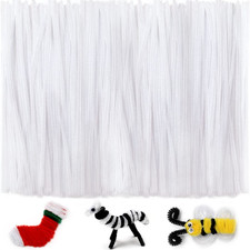200Pcs White Pipe Cleaners, Chenille Stems, Pipe Cleaners for Crafts, Pipe Clean