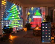 IC ICLOVER 6.6FT 400 LED Smart Color Changing Curtain Lights w/Remote & App