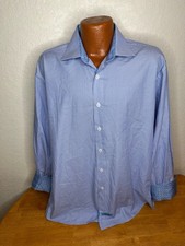 Men's English Laundry L/S Button Front Shirt 17 34/35 - Blue Dots -Cotton